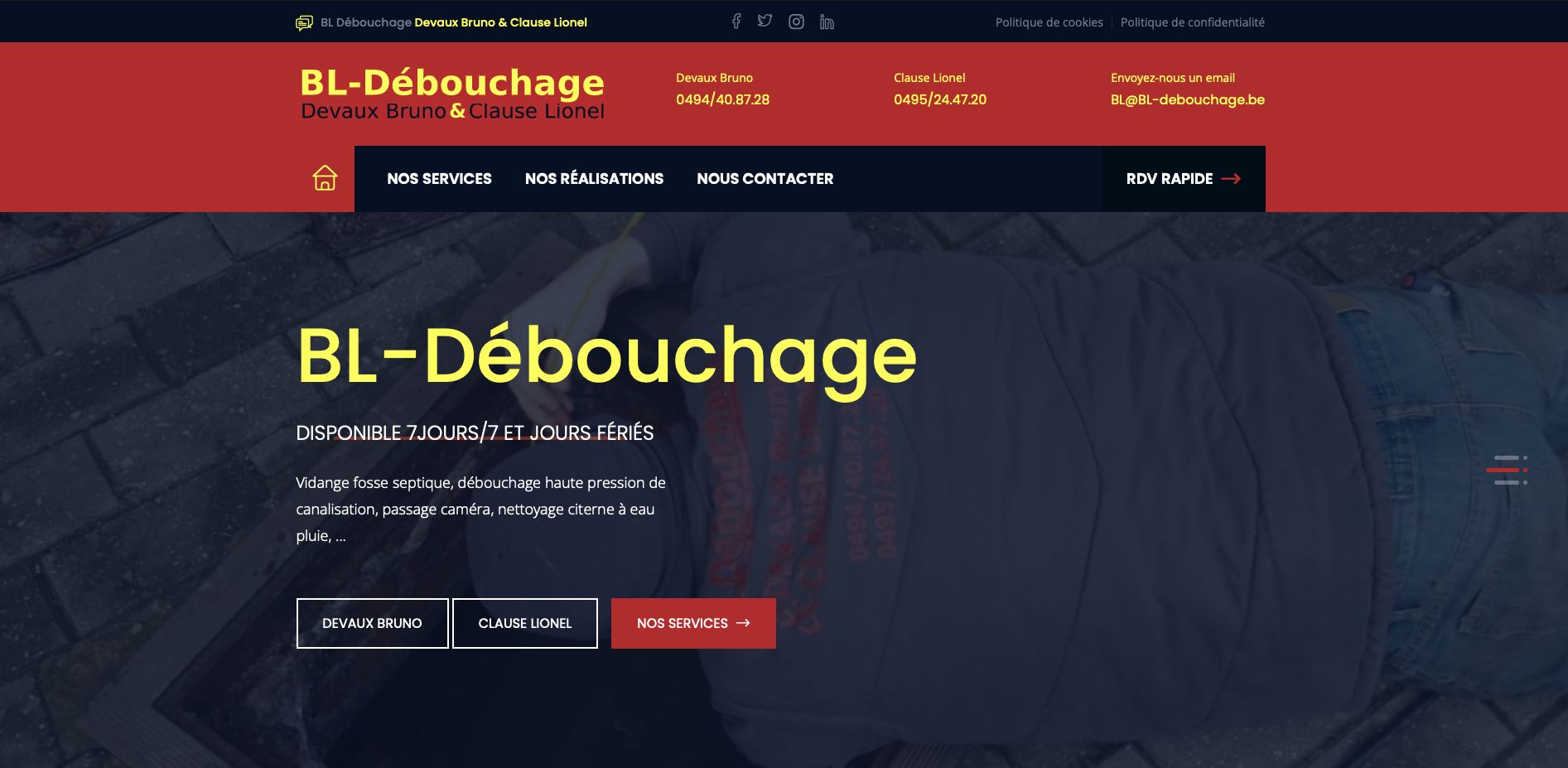 Capture du site BL Débouchage