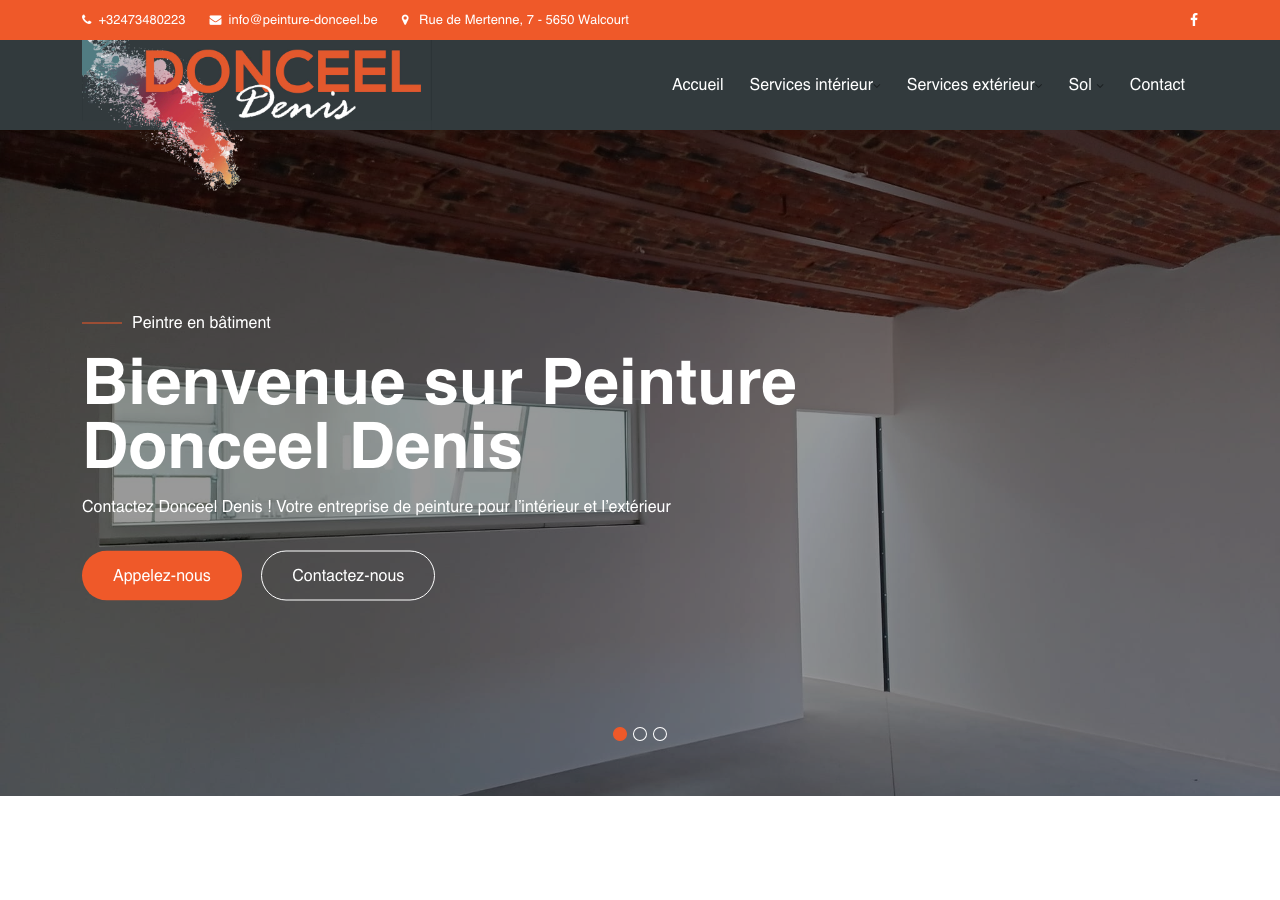 Capture du site Peinture Donceel